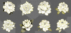 Наклейки декоративные, Пион, Белый, 20 шт.
