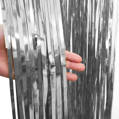 Занавес Дождик, Серебро, Металлик, 100*200 см, 1 шт.