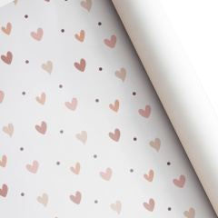 Бумага подарочная "Сердца" / листы
